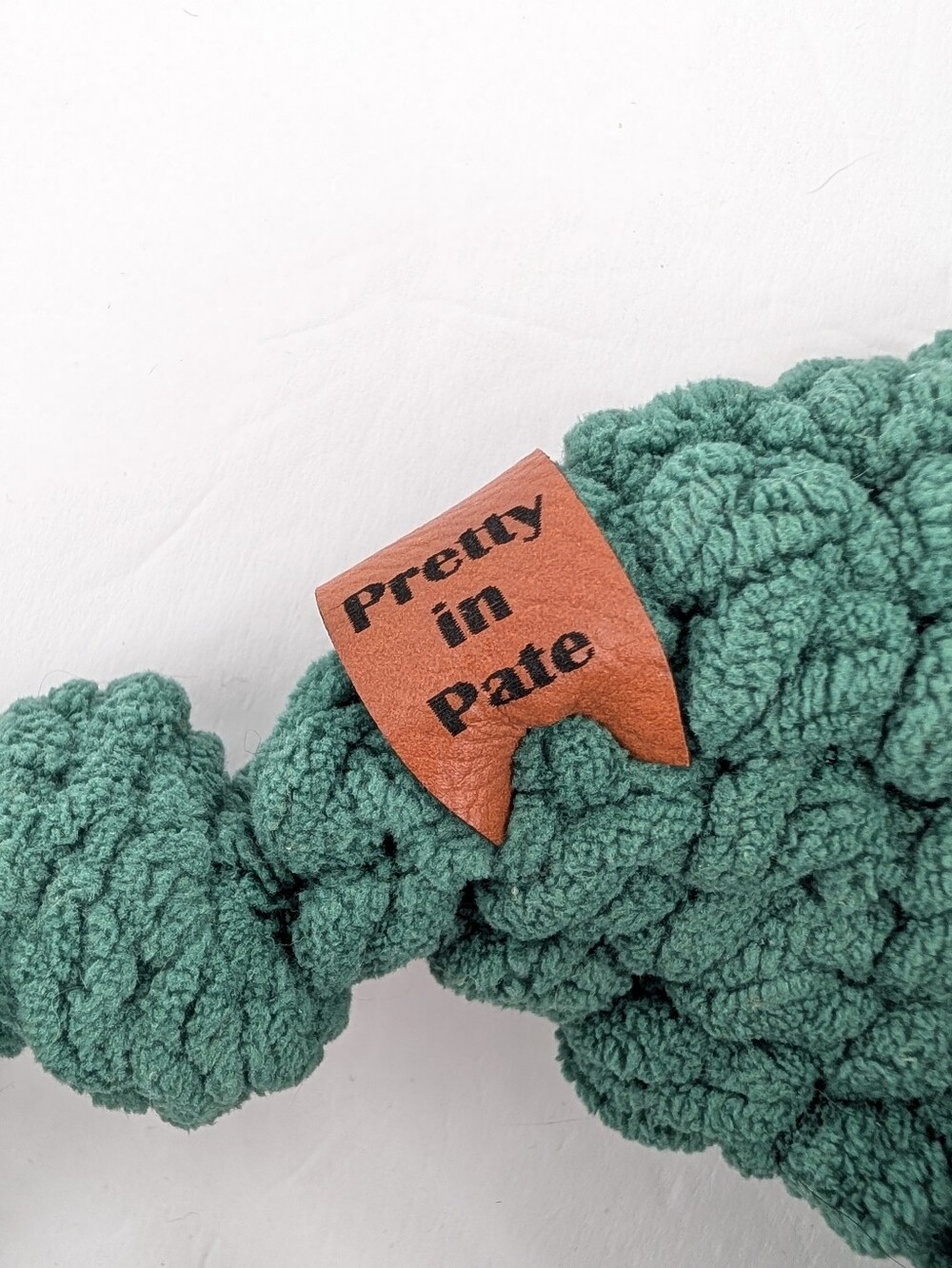 Pretty In Pate Crochet Knit Dinasaur Plushie Soft One Of Kind Custom Green - Picture 3 of 4